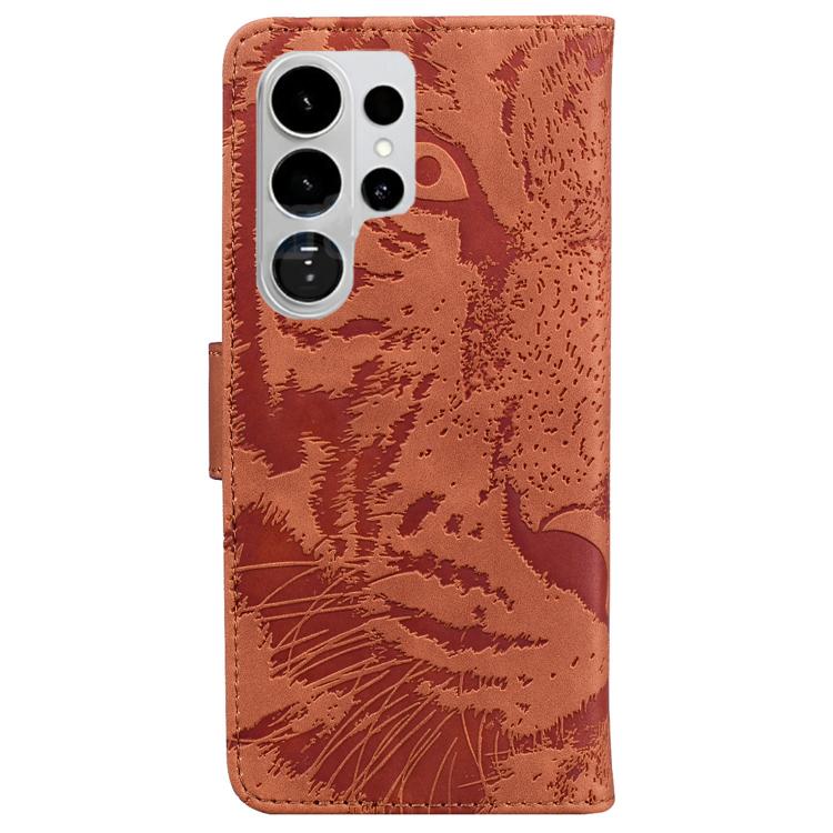 For Samsung Galaxy S26 Ultra 5G Tiger Embossing Pattern Flip Leather Phone Case