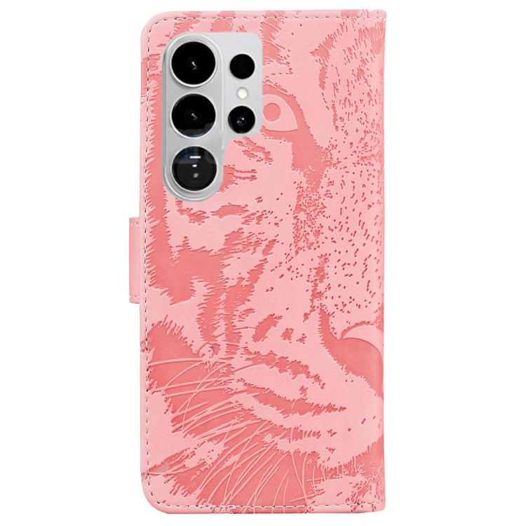 For Samsung Galaxy S26 Ultra 5G Tiger Embossing Pattern Flip Leather Phone Case