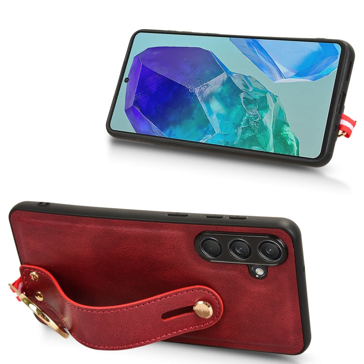 For Samsung Galaxy F55 / M55 / C55 5G Wristband Leather Back Phone Case
