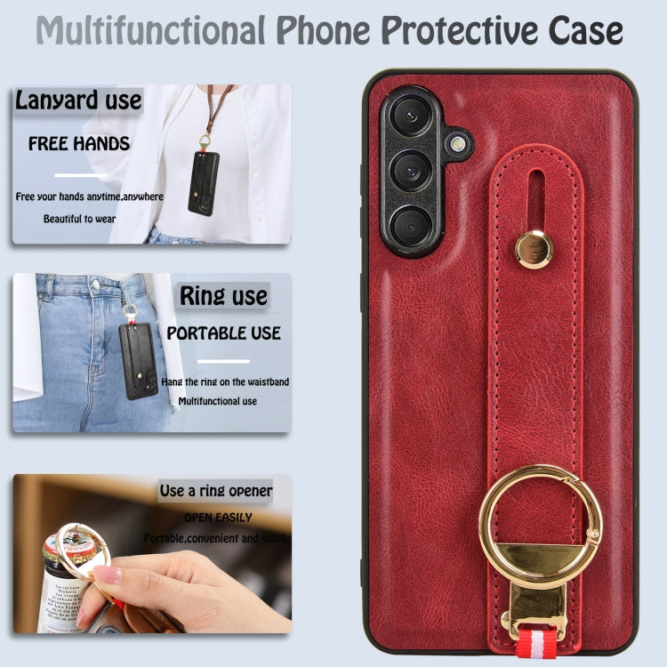 For Samsung Galaxy F55 / M55 / C55 5G Wristband Leather Back Phone Case