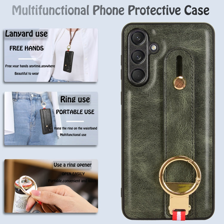 For Samsung Galaxy F55 / M55 / C55 5G Wristband Leather Back Phone Case