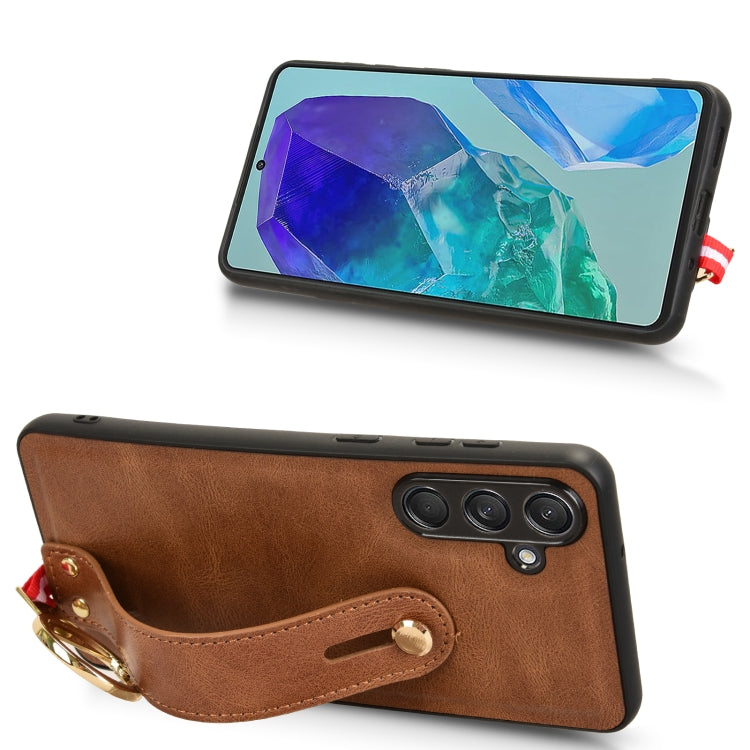 For Samsung Galaxy F55 / M55 / C55 5G Wristband Leather Back Phone Case