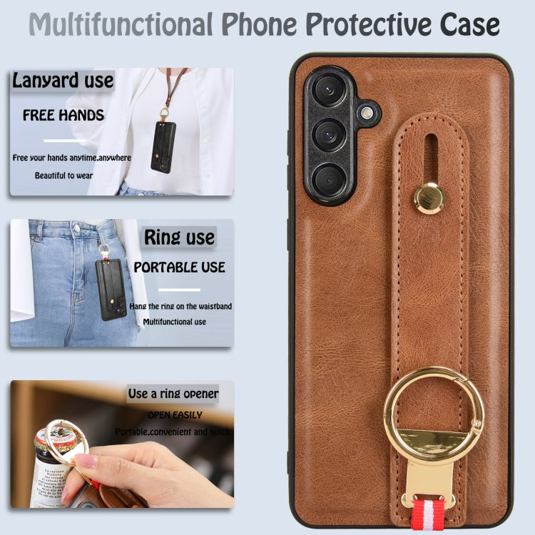For Samsung Galaxy F55 / M55 / C55 5G Wristband Leather Back Phone Case