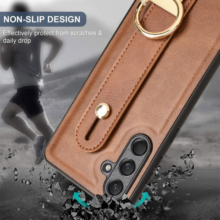 For Samsung Galaxy F55 / M55 / C55 5G Wristband Leather Back Phone Case
