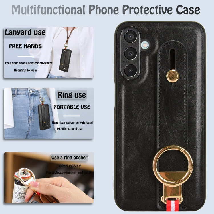 For Samsung Galaxy F15 5G / M15 5G Wristband Leather Back Phone Case