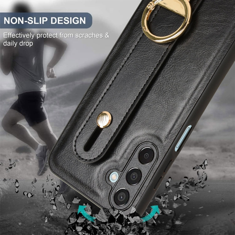 For Samsung Galaxy F15 5G / M15 5G Wristband Leather Back Phone Case