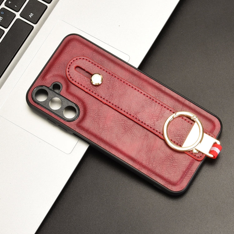 For Samsung Galaxy F15 5G / M15 5G Wristband Leather Back Phone Case