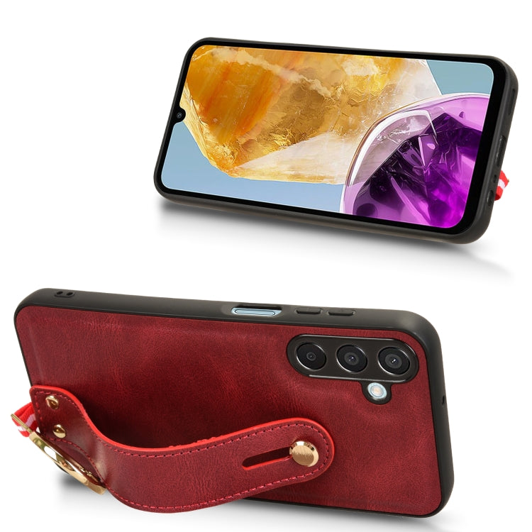For Samsung Galaxy F15 5G / M15 5G Wristband Leather Back Phone Case