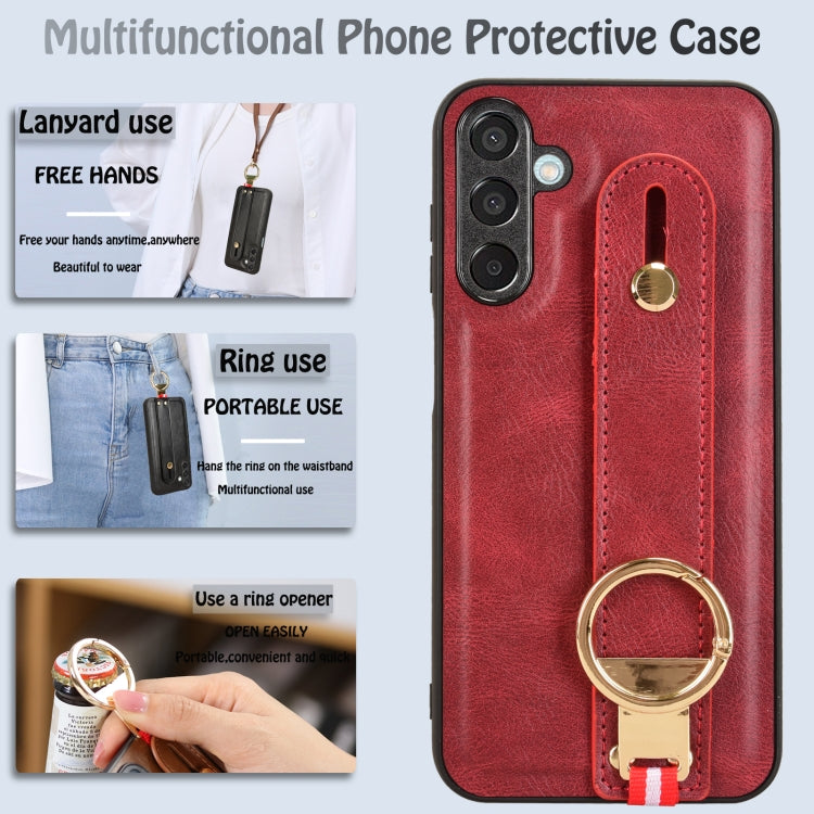 For Samsung Galaxy F15 5G / M15 5G Wristband Leather Back Phone Case
