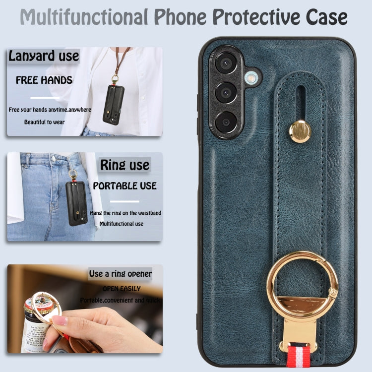 For Samsung Galaxy F15 5G / M15 5G Wristband Leather Back Phone Case