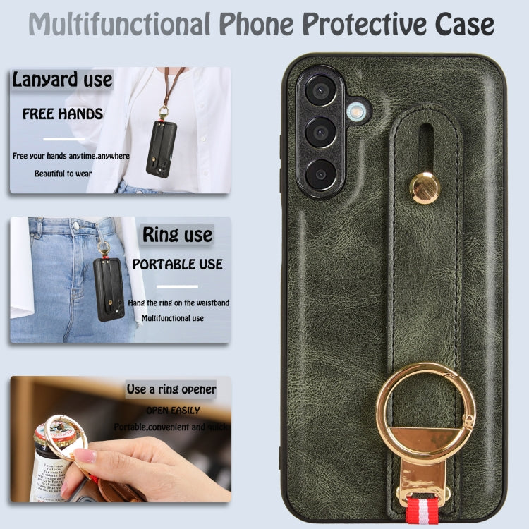 For Samsung Galaxy F15 5G / M15 5G Wristband Leather Back Phone Case