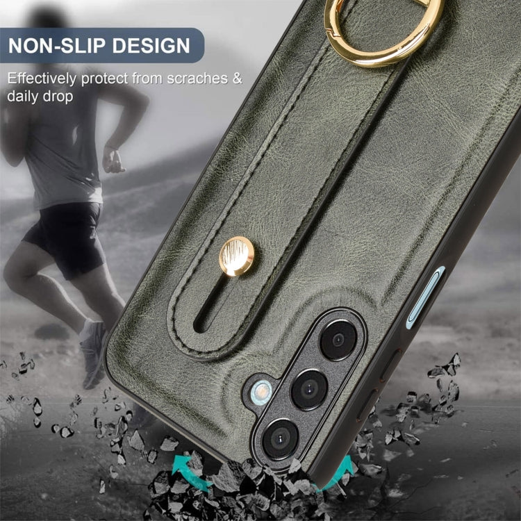 For Samsung Galaxy F15 5G / M15 5G Wristband Leather Back Phone Case