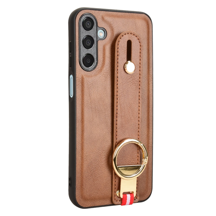 For Samsung Galaxy F15 5G / M15 5G Wristband Leather Back Phone Case