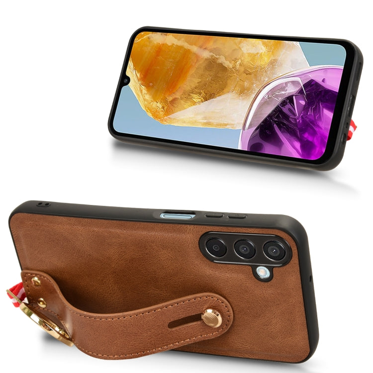 For Samsung Galaxy F15 5G / M15 5G Wristband Leather Back Phone Case