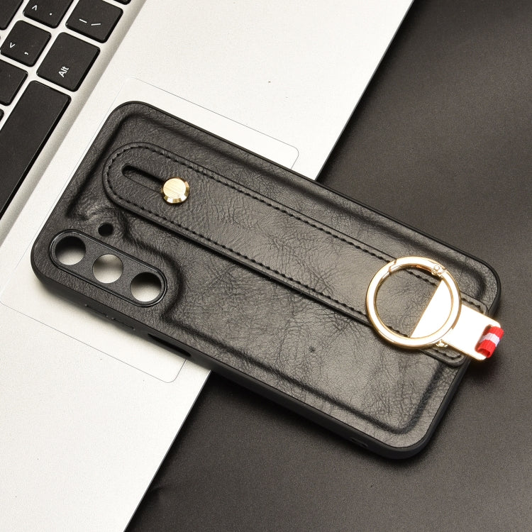 For Samsung Galaxy M35 5G Wristband Leather Back Phone Case