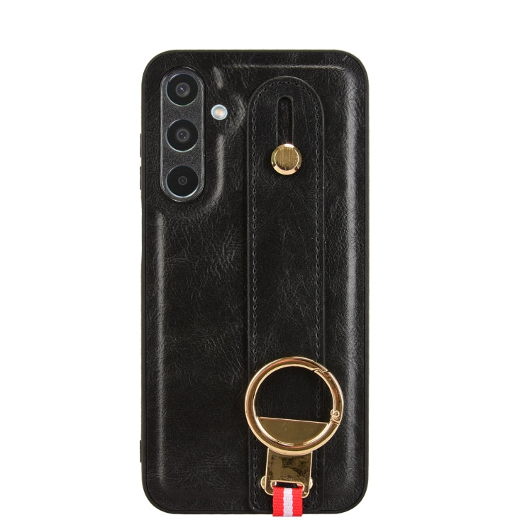 For Samsung Galaxy M35 5G Wristband Leather Back Phone Case