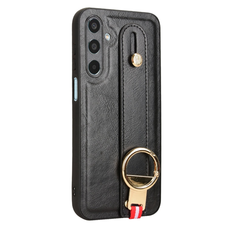 For Samsung Galaxy M35 5G Wristband Leather Back Phone Case