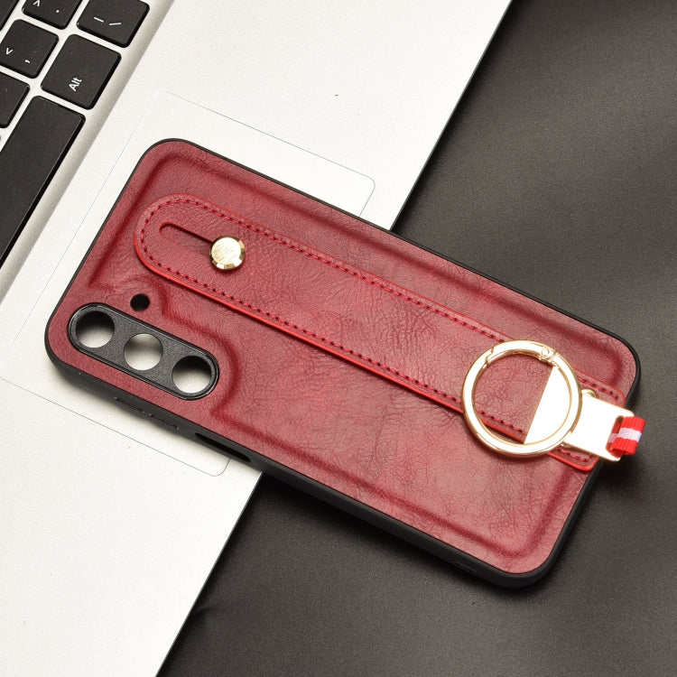 For Samsung Galaxy M35 5G Wristband Leather Back Phone Case