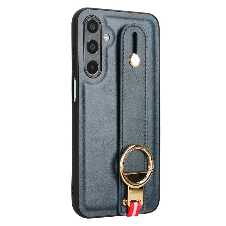 For Samsung Galaxy M35 5G Wristband Leather Back Phone Case