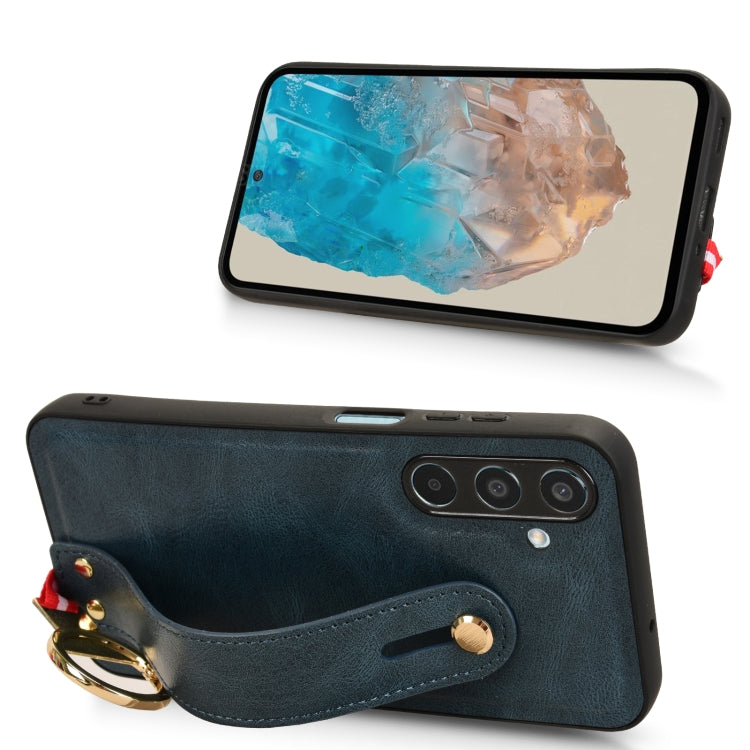 For Samsung Galaxy M35 5G Wristband Leather Back Phone Case