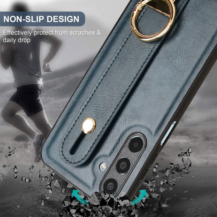 For Samsung Galaxy M35 5G Wristband Leather Back Phone Case