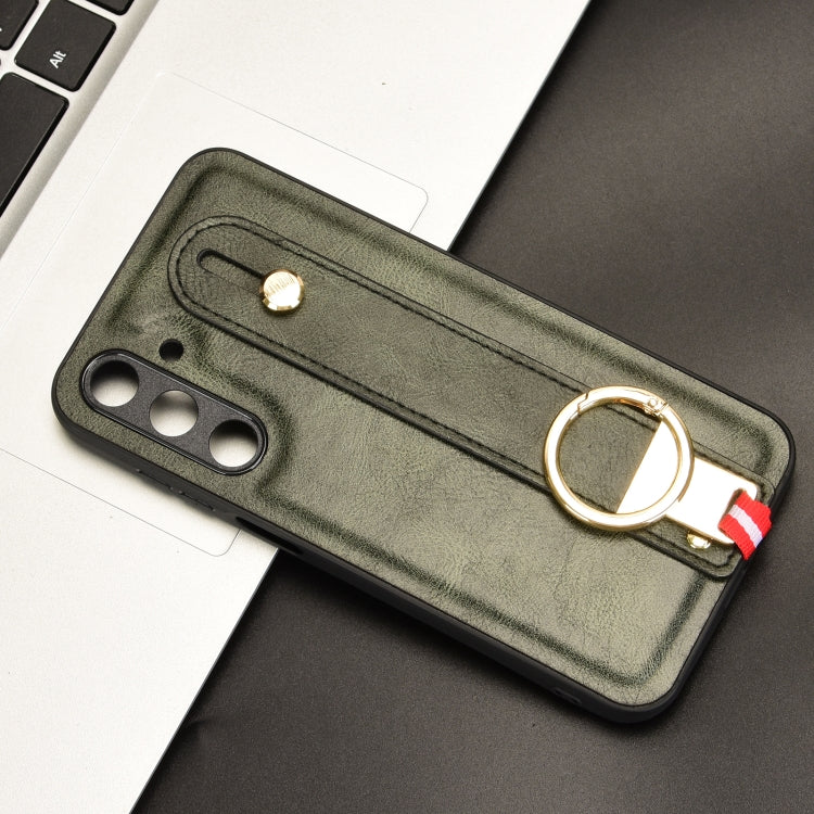 For Samsung Galaxy M35 5G Wristband Leather Back Phone Case
