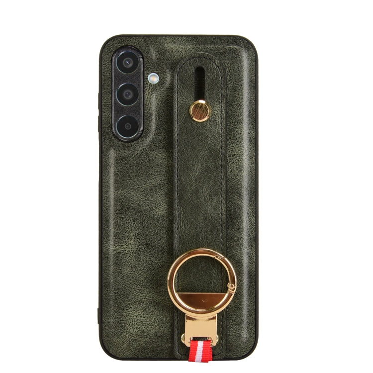 For Samsung Galaxy M35 5G Wristband Leather Back Phone Case