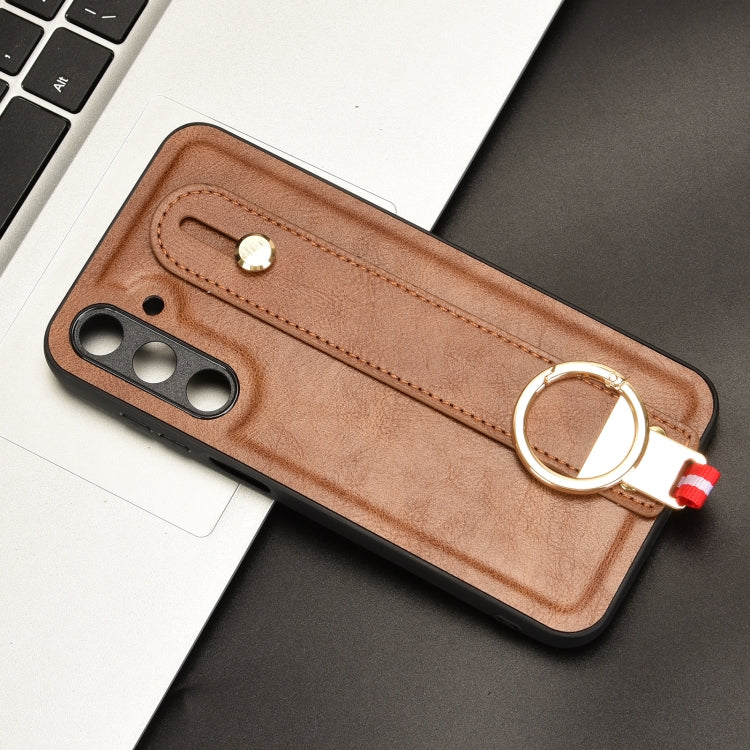 For Samsung Galaxy M35 5G Wristband Leather Back Phone Case