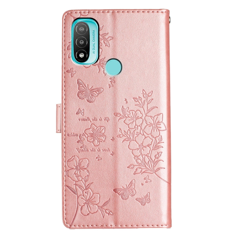 For Motorola Moto E20 / E30 Butterflies and Flowers Leather Phone Case