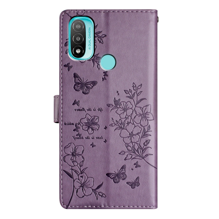 For Motorola Moto E20 / E30 Butterflies and Flowers Leather Phone Case