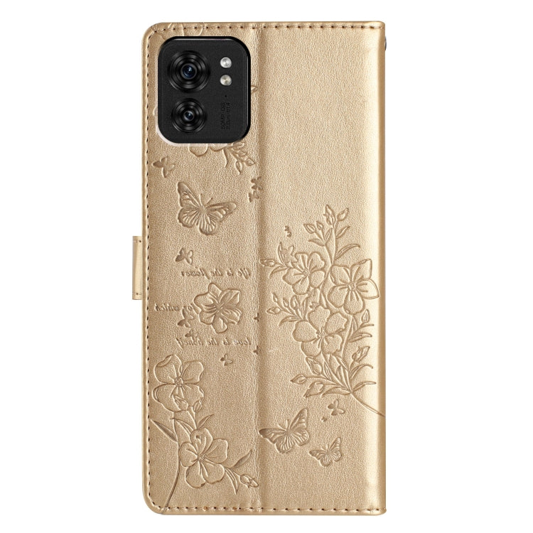 For Motorola Edge 40 Butterflies and Flowers Leather Phone Case