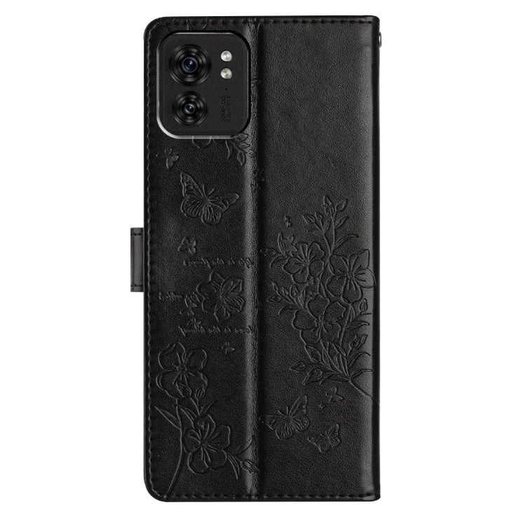 For Motorola Edge 40 Butterflies and Flowers Leather Phone Case