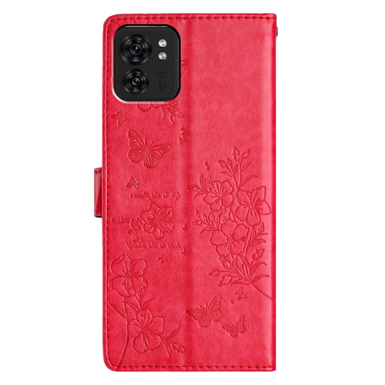 For Motorola Edge 40 Butterflies and Flowers Leather Phone Case