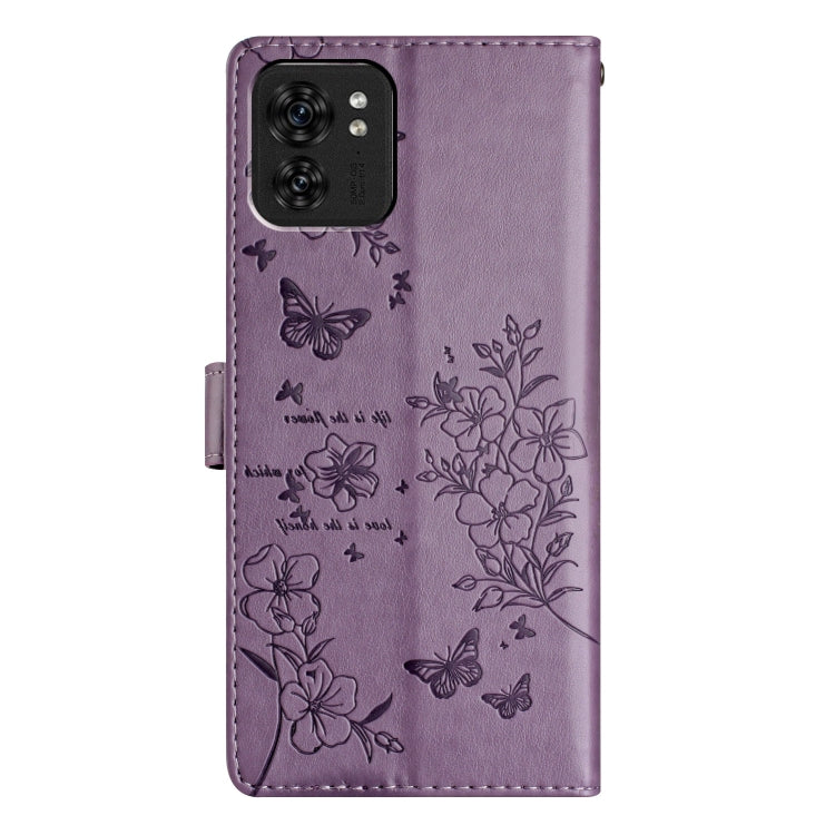For Motorola Edge 40 Butterflies and Flowers Leather Phone Case