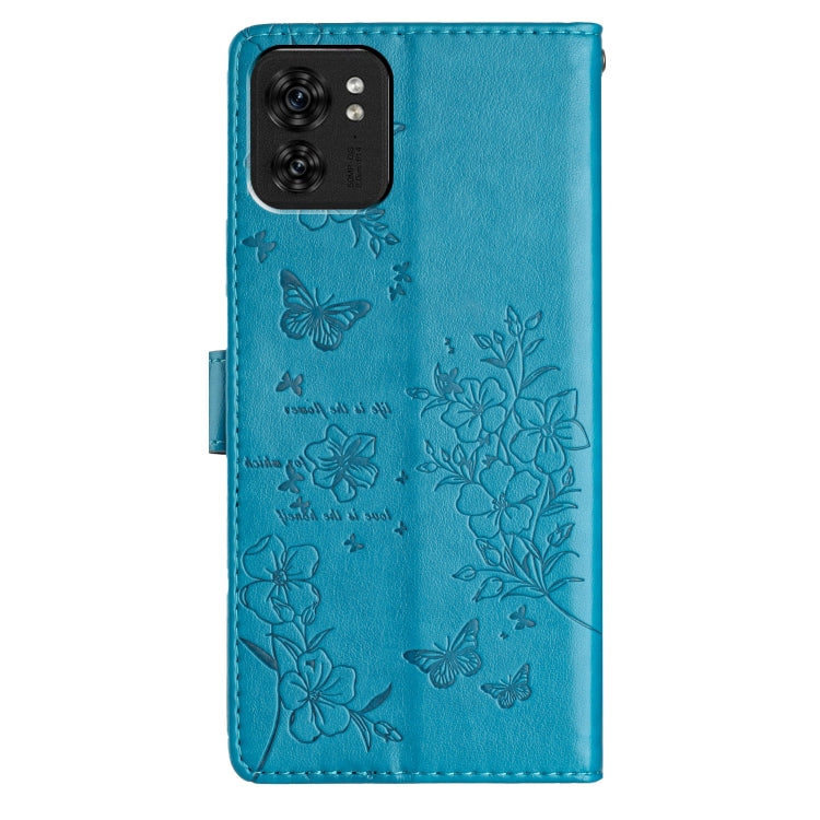 For Motorola Edge 40 Butterflies and Flowers Leather Phone Case