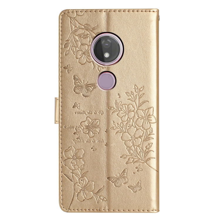 For Motorola Moto G7 Power Butterflies and Flowers Leather Phone Case