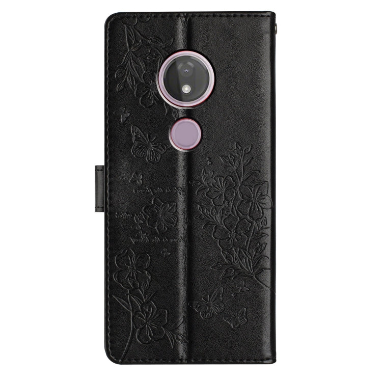 For Motorola Moto G7 Power Butterflies and Flowers Leather Phone Case