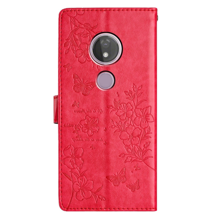 For Motorola Moto G7 Power Butterflies and Flowers Leather Phone Case
