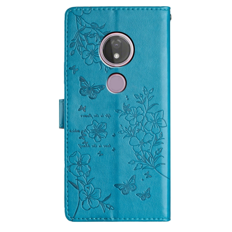 For Motorola Moto G7 Power Butterflies and Flowers Leather Phone Case