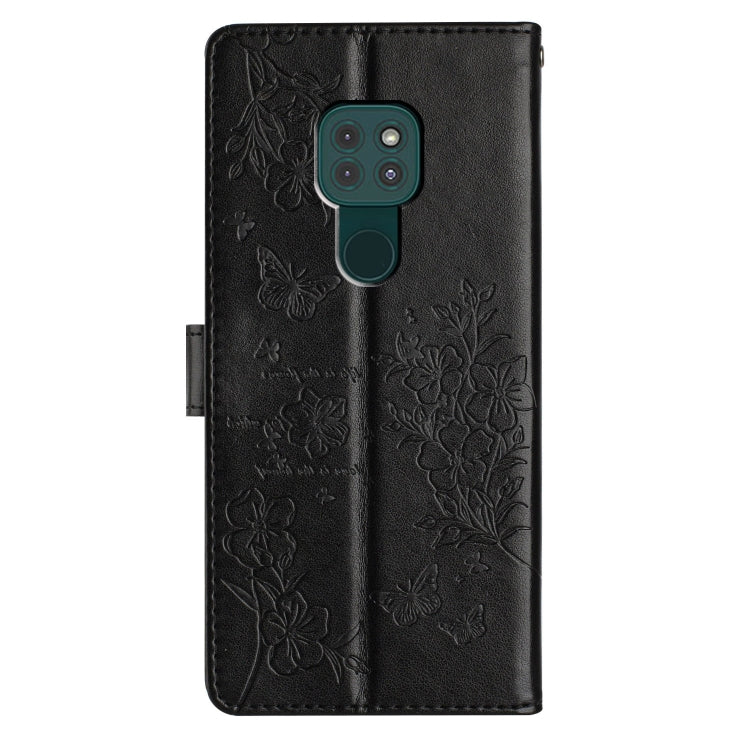 For Motorola Moto G9 / G9 Play Butterflies and Flowers Leather Phone Case