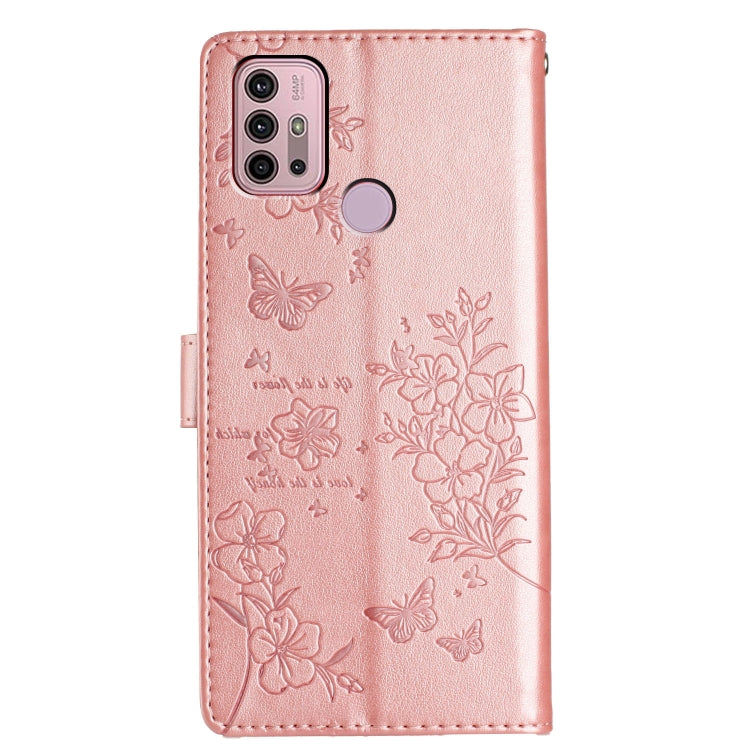 For Motorola Moto G10  / G20 Butterflies and Flowers Leather Phone Case