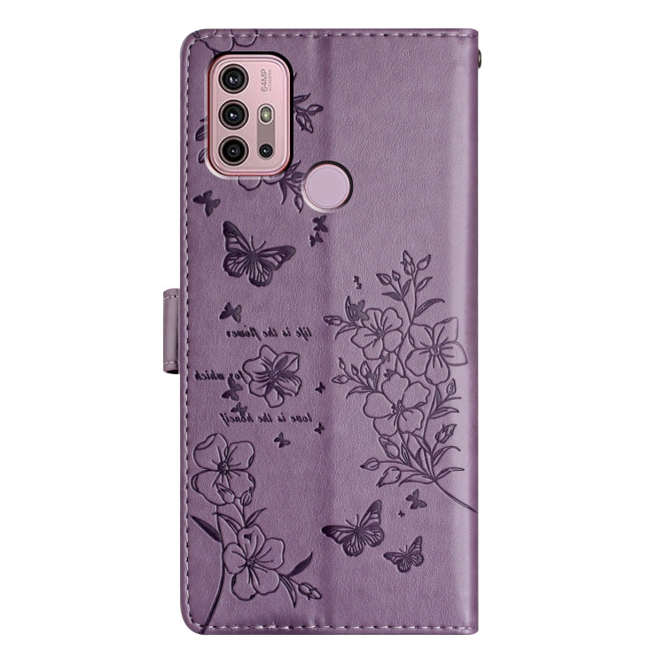For Motorola Moto G10  / G20 Butterflies and Flowers Leather Phone Case