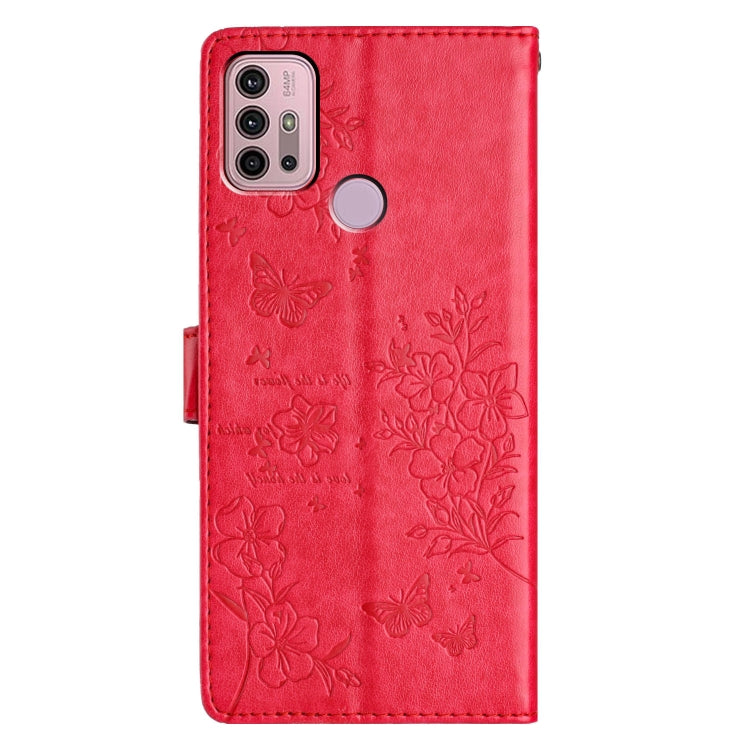 For Motorola Moto G30 Butterflies and Flowers Leather Phone Case