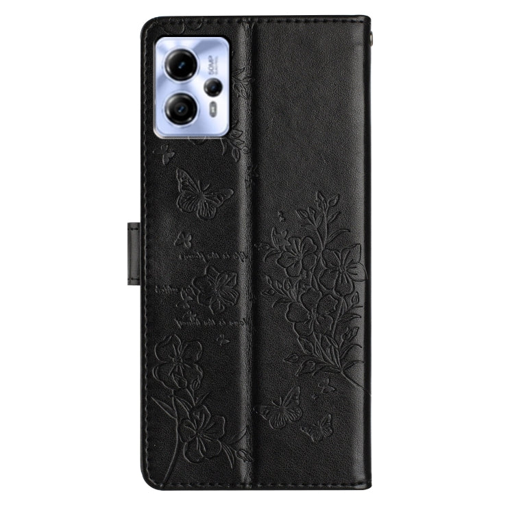 For Motorola Moto G13 / G23 Butterflies and Flowers Leather Phone Case