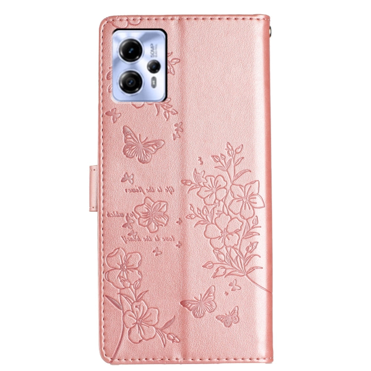 For Motorola Moto G13 / G23 Butterflies and Flowers Leather Phone Case
