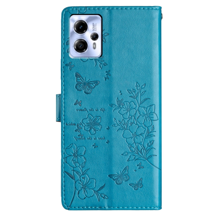 For Motorola Moto G13 / G23 Butterflies and Flowers Leather Phone Case