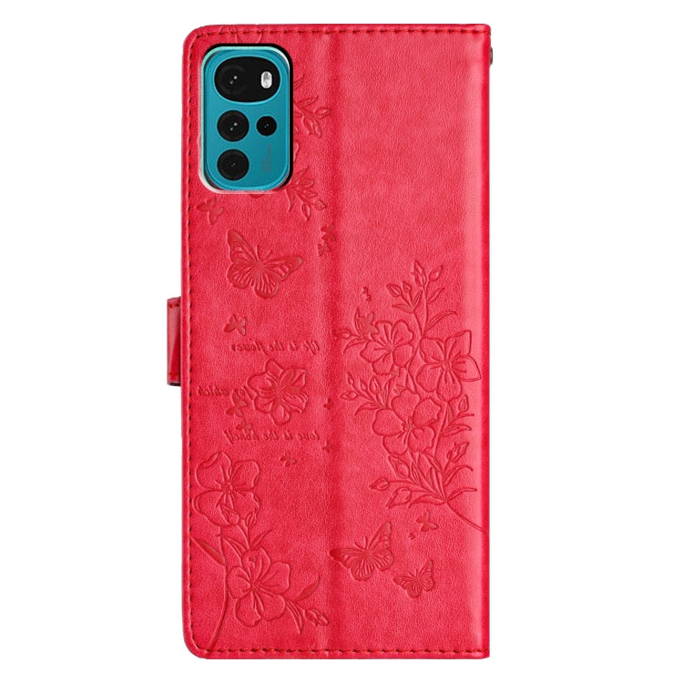 For Motorola Moto G22 Butterflies and Flowers Leather Phone Case