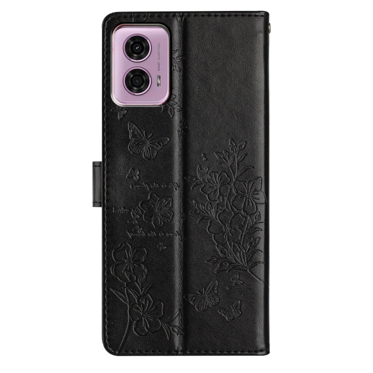 For Motorola Moto G24 / G04 Butterflies and Flowers Leather Phone Case
