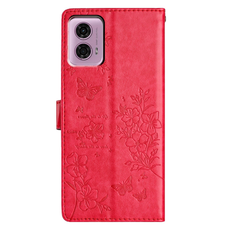 For Motorola Moto G24 / G04 Butterflies and Flowers Leather Phone Case