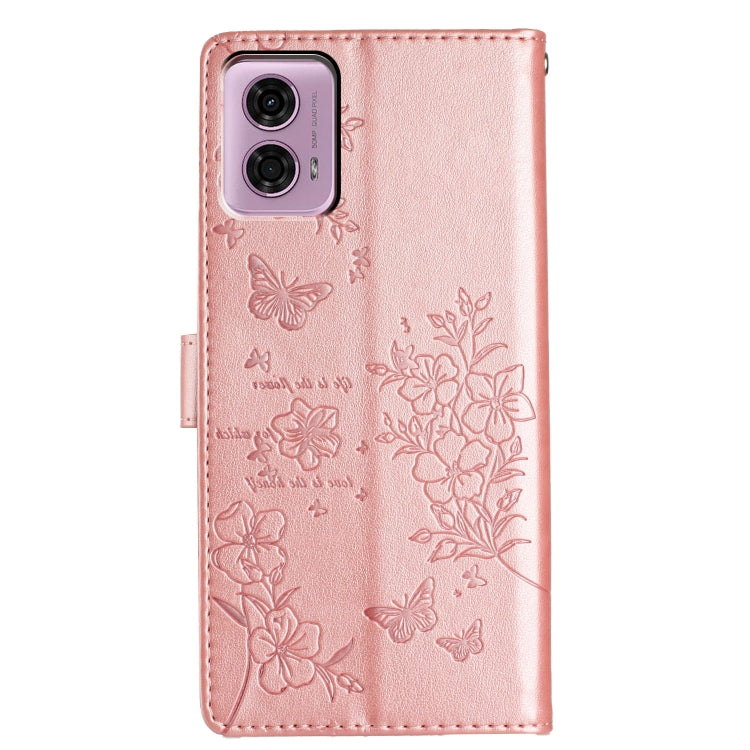 For Motorola Moto G24 / G04 Butterflies and Flowers Leather Phone Case